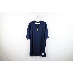Adidas Mens XL Team Issued University of Michigan Football Practice Jersey Blue